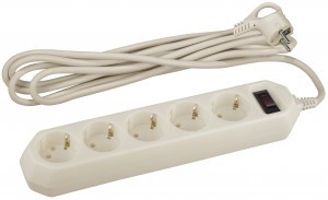 ЭРА сет. удл.-фильтр USF ПВС 3х0.75 5роз. 3м 10А (термозащ/варист, земля, слон.кост,PP) USF-5es-3m