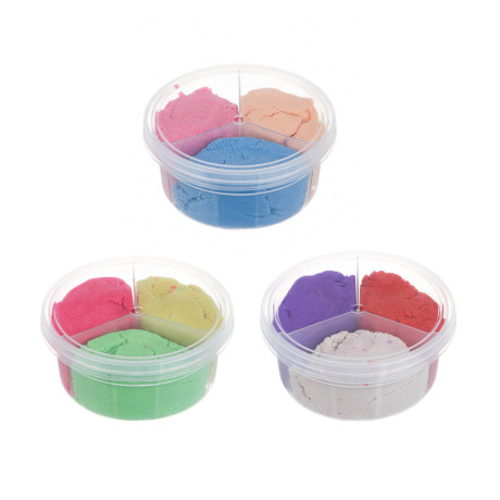 Набор для творчества, кинетический песок "Хлопковый", 3 цвета по 50гр, 8,5х4см, микс