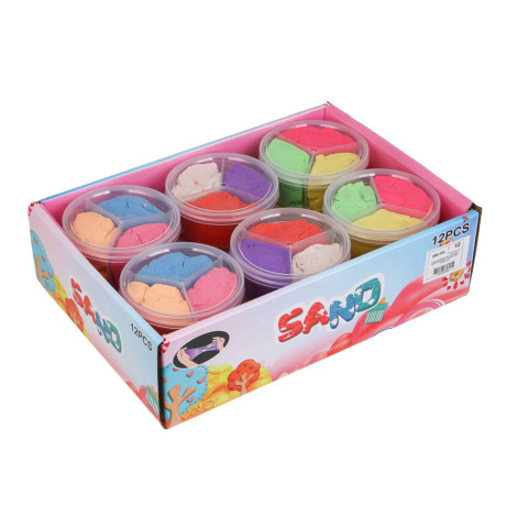 Набор для творчества, кинетический песок "Хлопковый", 3 цвета по 50гр, 8,5х4см, микс