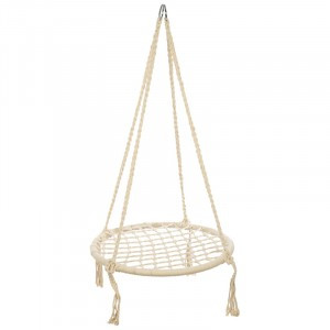 Кресло-качели "Гнездо" GS-05 подвесное до 150кг, d=60см (металл 0,7мм), хлопок 103613 Ecos