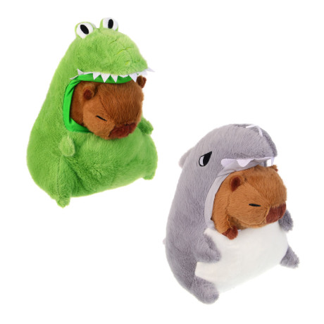 ИГРОЛЕНД Игрушка мягкая "Капибара в акуле", 30 см, полиэстер, 2 вида