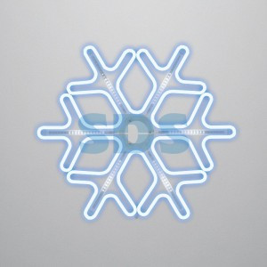 Фигура новогод. неон Снежинка с эффектом тающих сосулек, 60х60 см, синий/белый  Neon Night 501-223