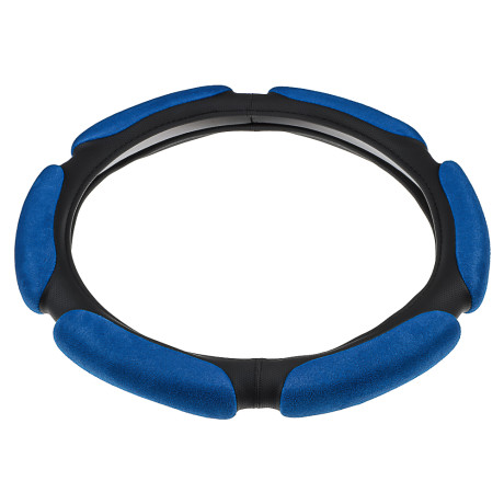 ЕРМАК Оплетка руля, спонж, 6 подушек, синий, разм. (M)