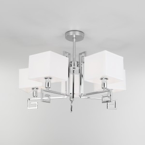 EUROSVET Люстра E14 5x40W 680х465 металл белый/хром/хром/белый Alma 60115/5 a049494