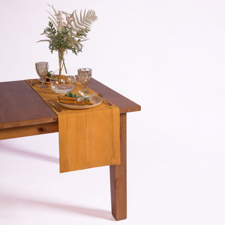 BY COLLECTION Стэйн Дорожка декоративная, 35х140см, 100% хлопок, горчица