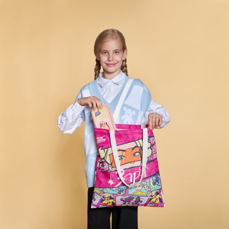 BY Русские Супергерои Сумка-шоппер, 38x42см, 2хсторонняя, ручки 58 см, ПЭ под ткань "Заря фэшн"