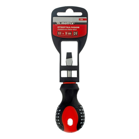 Отвертка Fusion, SL6 х 38 мм, CrV, трехкомпонентная рукоятка "Anti slip" Matrix