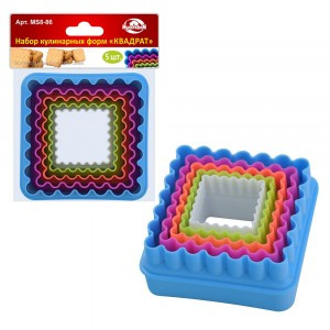 Форма кулинарная "Квадрат", 5шт/уп, цена за уп (кратность 6шт!!!) пластик MS8-86 Мультидом