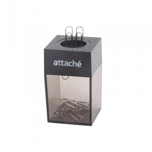 Скрепочница магнитная Attache с цвет.скрепками 28 мм, цвет черный 809696