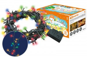 Гирлянда-нить 200LED, разноцв., 10м, 8реж., зел. провод IP20 TDM (15!) SQ0361-0011