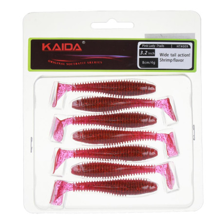 KAIDA Приманка силиконовая ТВИСТЕР 3", 8см, 4гр, HT009, 7шт