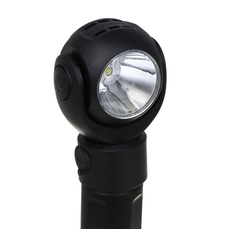 ЕРМАК Фонарь рабочий,T6+COB,7 режимов, алюминий, пластик, съемный аккум.1х18650, 3хAAA,красный свет