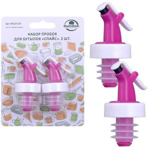 Пробка для бутылки "Спайс" 2шт/уп, цена за уп 7см цвет микс (кратность 3!!!) 13-123 Мультидом