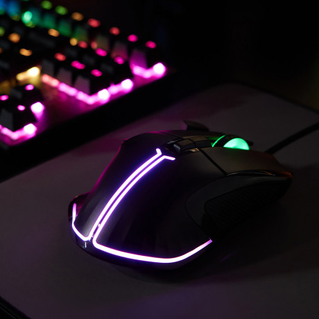 BY Игровая мышь проводная Saiga 12000dpi,9D,PMW3360,RGB,220см