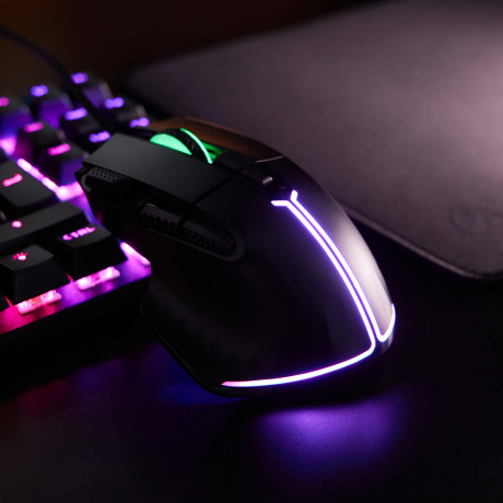 BY Игровая мышь проводная Saiga 12000dpi,9D,PMW3360,RGB,220см