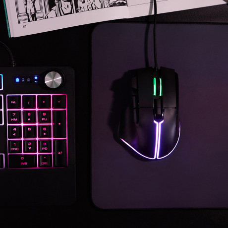 BY Игровая мышь проводная Saiga 12000dpi,9D,PMW3360,RGB,220см