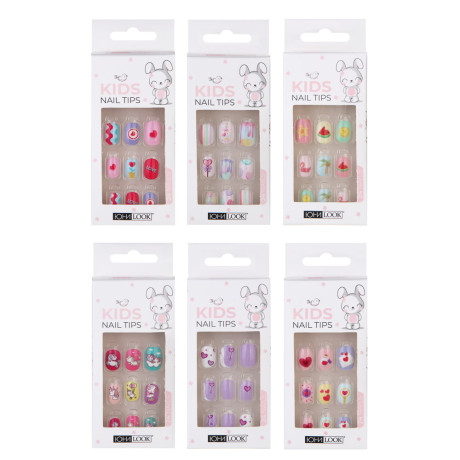 ЮНИLOOK Набор накладных самоклеящихся ногтей, детский, 24шт, 6 дизайнов