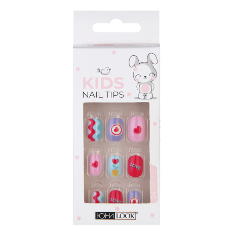 ЮНИLOOK Набор накладных самоклеящихся ногтей, детский, 24шт, 6 дизайнов
