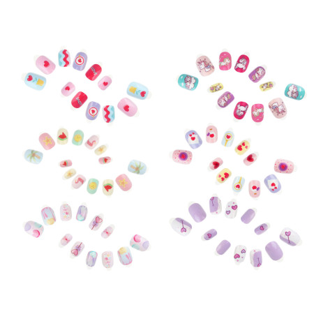 ЮНИLOOK Набор накладных самоклеящихся ногтей, детский, 24шт, 6 дизайнов