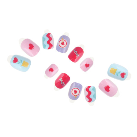 ЮНИLOOK Набор накладных самоклеящихся ногтей, детский, 24шт, 6 дизайнов