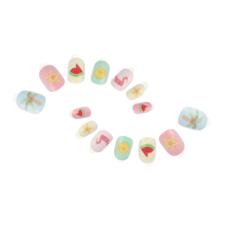 ЮНИLOOK Набор накладных самоклеящихся ногтей, детский, 24шт, 6 дизайнов