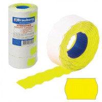 Этикетка PRIX 25*16мм BRAUBERG волна, жел, КОМПЛЕКТ 5 рул. по 800шт, (этикет-пистолет 290342) 123581