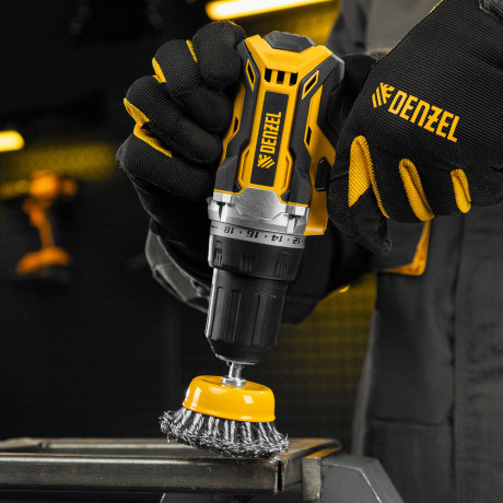 Щетка для дрели, 65 мм, Чашка, со шпилькой, нержавеющая крученая проволока Denzel