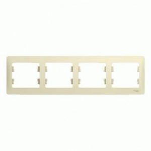 Systeme Electric GLOSSA рамка СУ 4 мест. беж. (горизонт.) GSL000204 (15!)