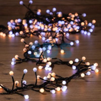 Гирлянда-нить «МишураLED» 3м, темно-зеленый ПВХ, 288 диодов, белый + теплый белый