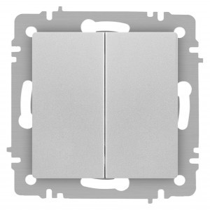 ЭРА Intro Accent мех. выкл. (перекл.) СУ 2 кл. проходн. 10А 250В, алюминий 6-107-03