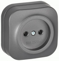 IEK GLORY роз. ОУ 1 мест. 10А РС20-2-ХСм сталь мат. ERH10-K46M-10