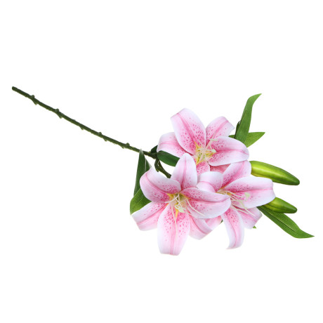 LADECOR Цветок искусственный лилия, 79 см, ткань, пластик, железная проволока, 2 цвета