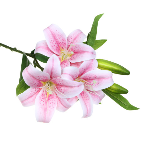 LADECOR Цветок искусственный лилия, 79 см, ткань, пластик, железная проволока, 2 цвета