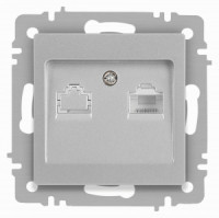 ЭРА Intro Accent мех. роз. СУ 1 мест. комп. (RJ45) алюминий 6-303-03