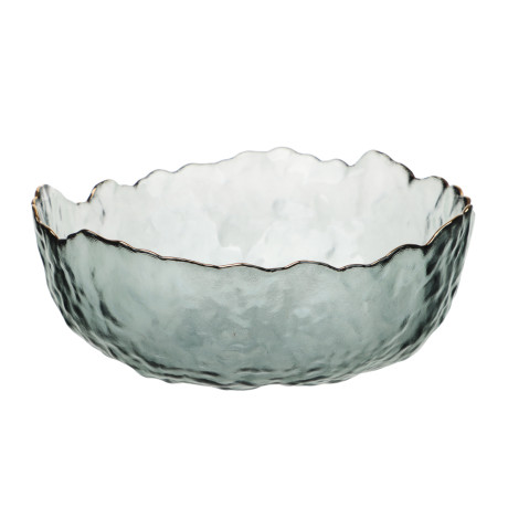 MILLIMI Набор салатников 3 шт, 13.5x13.5x6см / 17x16,5x7,5см / 20x20x9см, стекло, серый с золотой ка