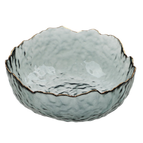 MILLIMI Набор салатников 3 шт, 13.5x13.5x6см / 17x16,5x7,5см / 20x20x9см, стекло, серый с золотой ка