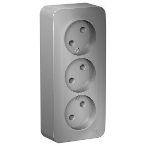 Systeme Electric BLANCA роз. ОУ 3 мест. 16А алюм. (пл.осн., изол.пл.) BLNRA000313 (6!)