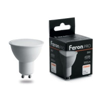 Feron.PRO MR16 GU10 230V  8W(550lm) 4000K 4K матовый  57x50 OSRAM LED LB-1608 38093