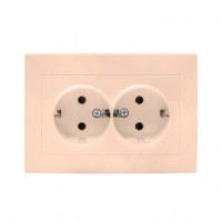 EKF Валенсия роз. СУ 2 мест. 16А кремовая, земля, шторки Al/Cu (корпус PC) EWR16-128-20