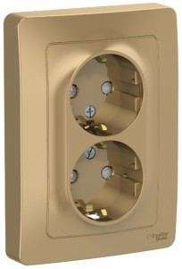 Systeme Electric BLANCA роз. СУ 2 мест. 16А титан (земля, штор.) BLNRS001124 (6!)