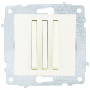 OVIVO мех. выкл. СУ 3 кл. 10А (узкая клавиша) крем (ко всем рамкам) 610-000202-254