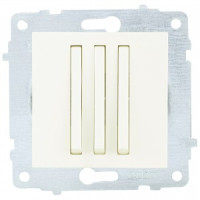 OVIVO мех. выкл. СУ 3 кл. 10А (узкая клавиша) крем (ко всем рамкам) 610-000202-254