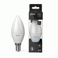 Gauss лампа Свеча E14 7W(590lm) 4100К 4K 110x38 диммир. матовая, пластик/алюм. 103101207-D