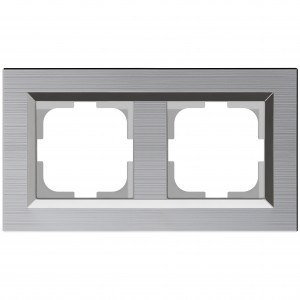 OVIVO Рамка СУ 2 мест. QUANTUM серебро, 405-320000-226