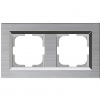 OVIVO Рамка СУ 2 мест. QUANTUM серебро, 405-320000-226
