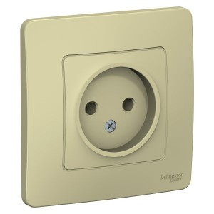 Systeme Electric BLANCA роз. СУ 1 мест. 16А беж. (пл.осн., изол.пл.) BLNRS000017 (10!)