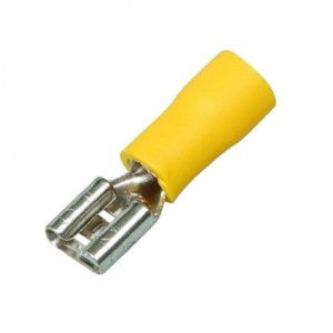 EKF наконечник разъем плоский изол. "мама" РпИм 6-6,3 желтый (уп.100шт, цена за уп) rpim-5,5-6-0,5