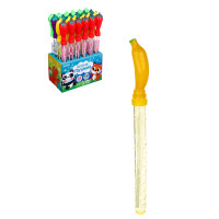 ИГРОЛЕНД Мыльные пузыри с ручкой &quot;Фруктики&quot;, PP,PET,PVC, 110мл., мыльный р-р, 37,5х4х4см, 4 дизайна