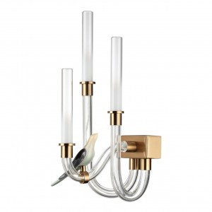 ODEON LIGHT 5431/6WL зол.(под латунь)/бел градиент/беж/зел/ стекл/керам. Бра LED 6W 4000K LARK