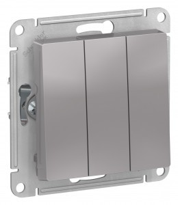 Systeme Electric AtlasDesign мех. выкл. СУ 3 кл. алюм. (пл.осн.) ATN000331 (10!)